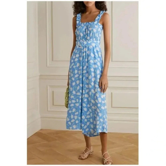 Faithfull the Brand Dolores Jumpsuit In Leyla  Floral Blue Print Size 4/Small - Picture 2 of 12